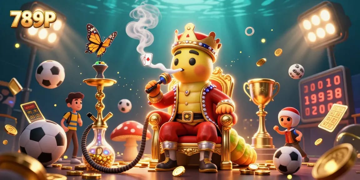 Engage with 789P's thrilling gaming experience featuring a majestic caterpillar and sports elements.
