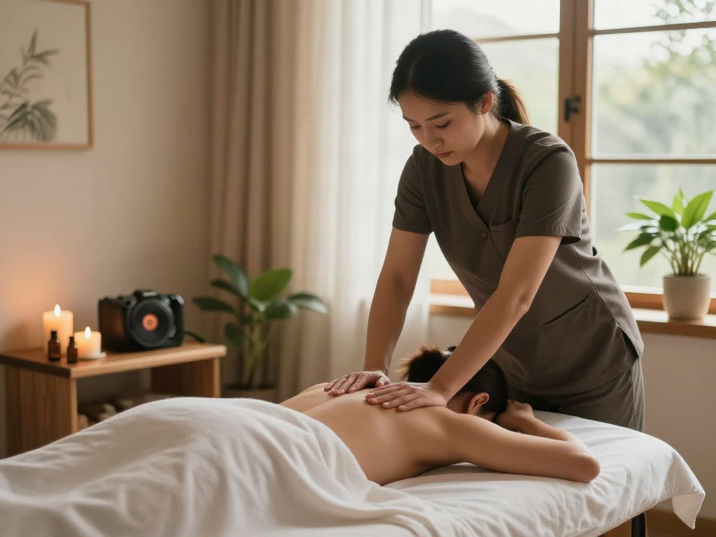 Experience the benefits of 노원출장 massage in a tranquil wellness setting with soothing ambiance and essential oils.
