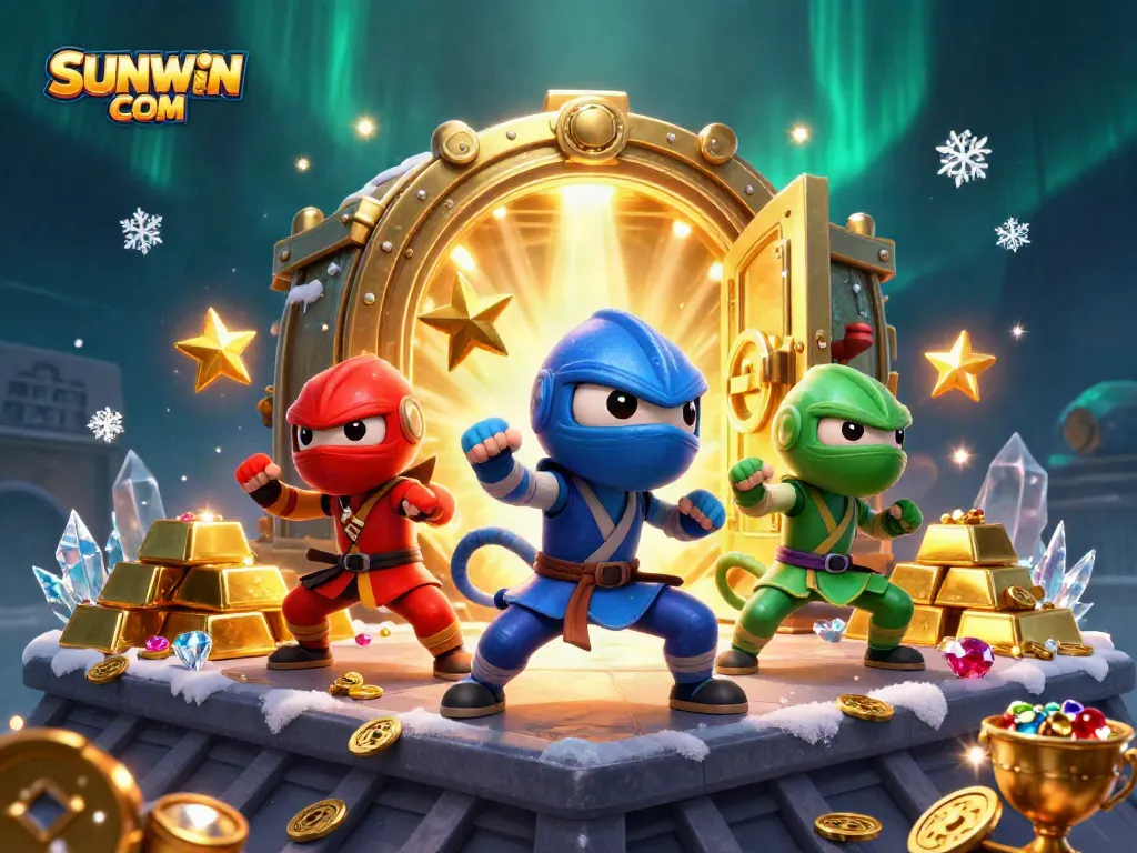 Join the action with SUNWIN COM's vibrant digital gaming adventure featuring chameleon ninjas and treasures.