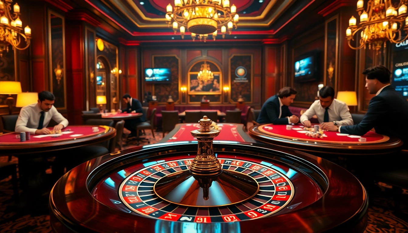 Players engage in high-stakes poker at du88 trang chủ with vibrant casino ambiance and luxury.