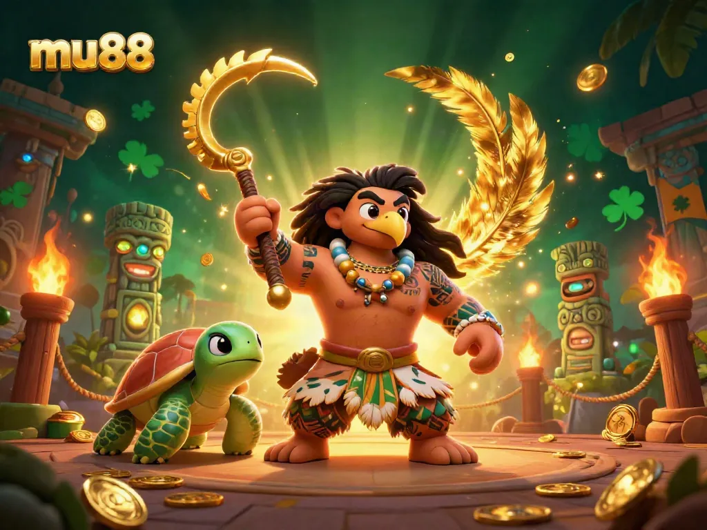 Experience the thrilling world of mu88 through dynamic characters, vibrant colors, and casino elements.