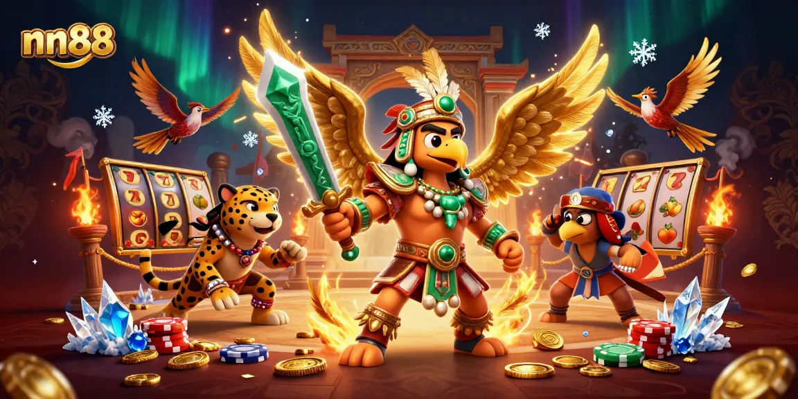 Experience thrilling gaming action at nn88, featuring vibrant 3D characters in an electrifying casino atmosphere.