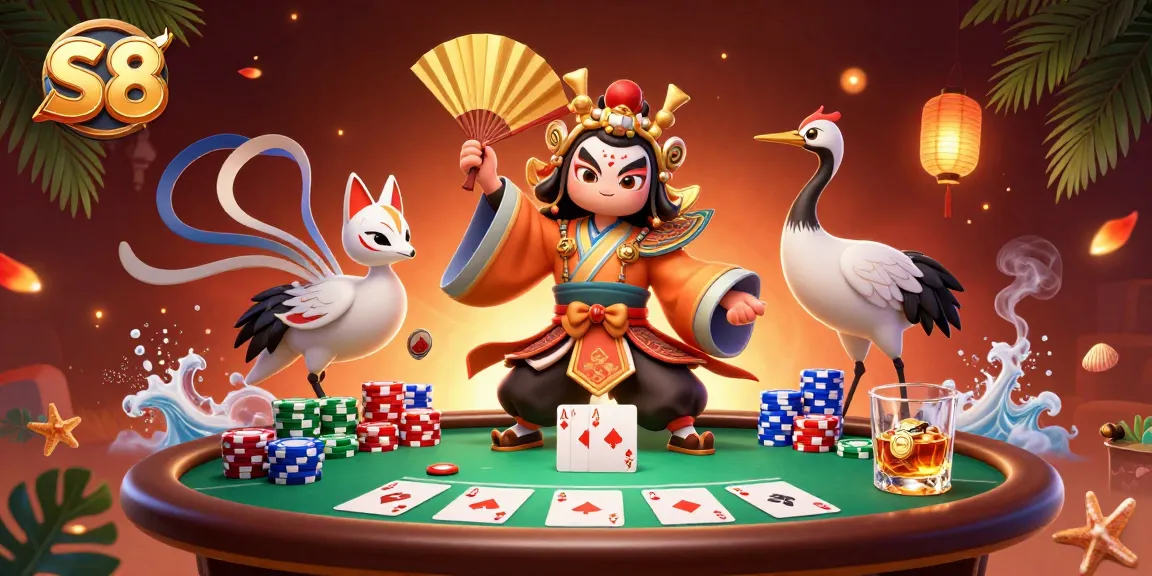 S8 captures the thrill of poker with vibrant 3D characters and casino elements.