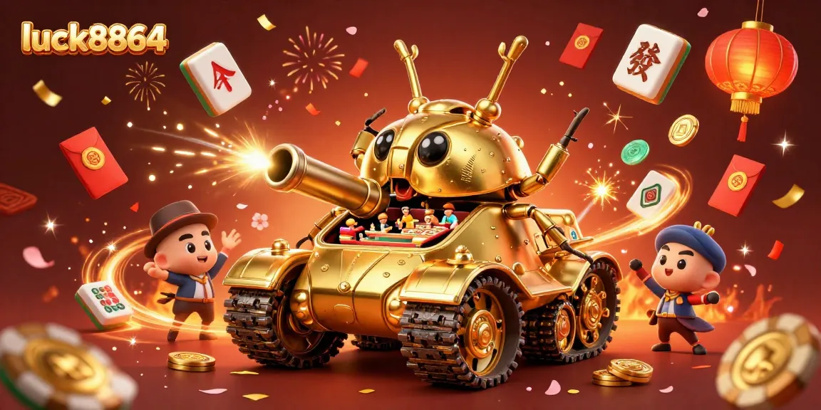 Spin jackpots and shoot for wins at luck8864's colorful casino illustration.