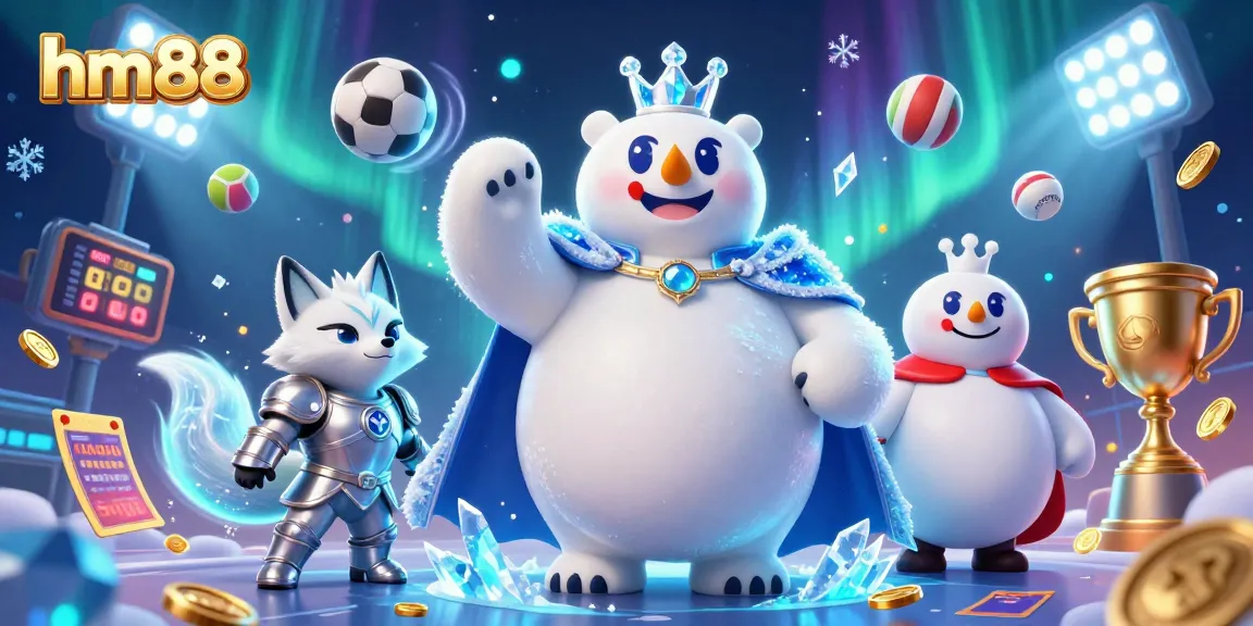 Join the action at hm88, where a polar bear and snow fox celebrate with sports elements and winning energy.