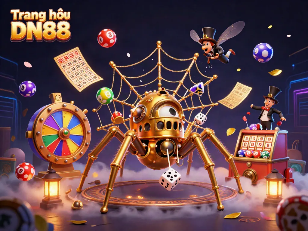 Immerse in the vibrant world of gambling with Trang chủ DN88's captivating steampunk spider and dynamic casino elements.