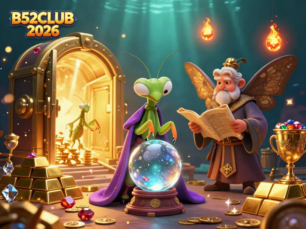 Engage in the mystical atmosphere of B52CLUB 2026 with a fortune teller and treasures.