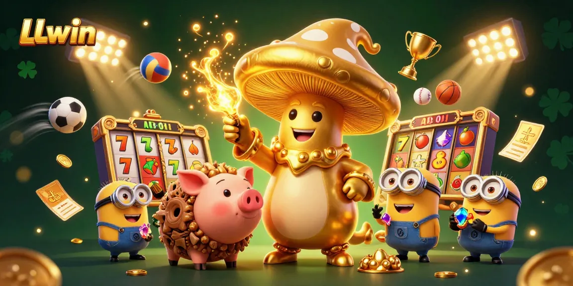 LLwin offers thrilling slots experience with golden wizard, treasure pig, and dynamic gaming elements in 3D.