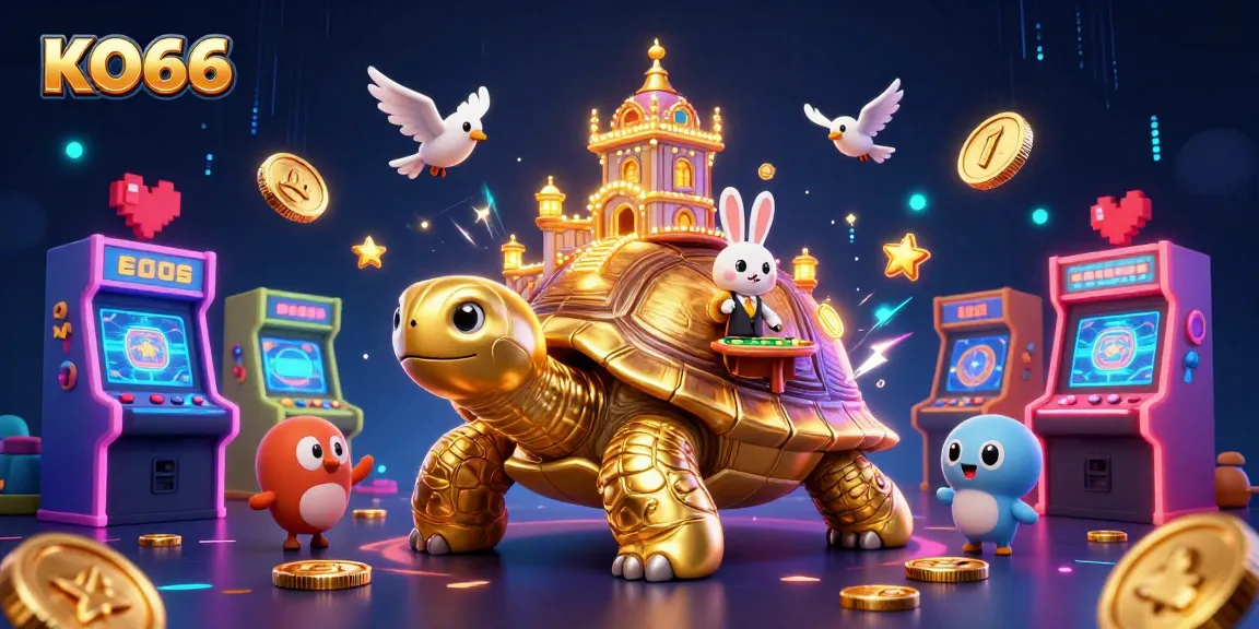 KO66 invites players to enjoy colorful casino fun with a lively rabbit dealer and dynamic gaming elements.