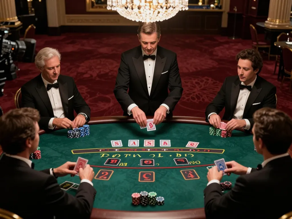 Players engaged in a thrilling game of blackjack at RR88's elegant casino table.