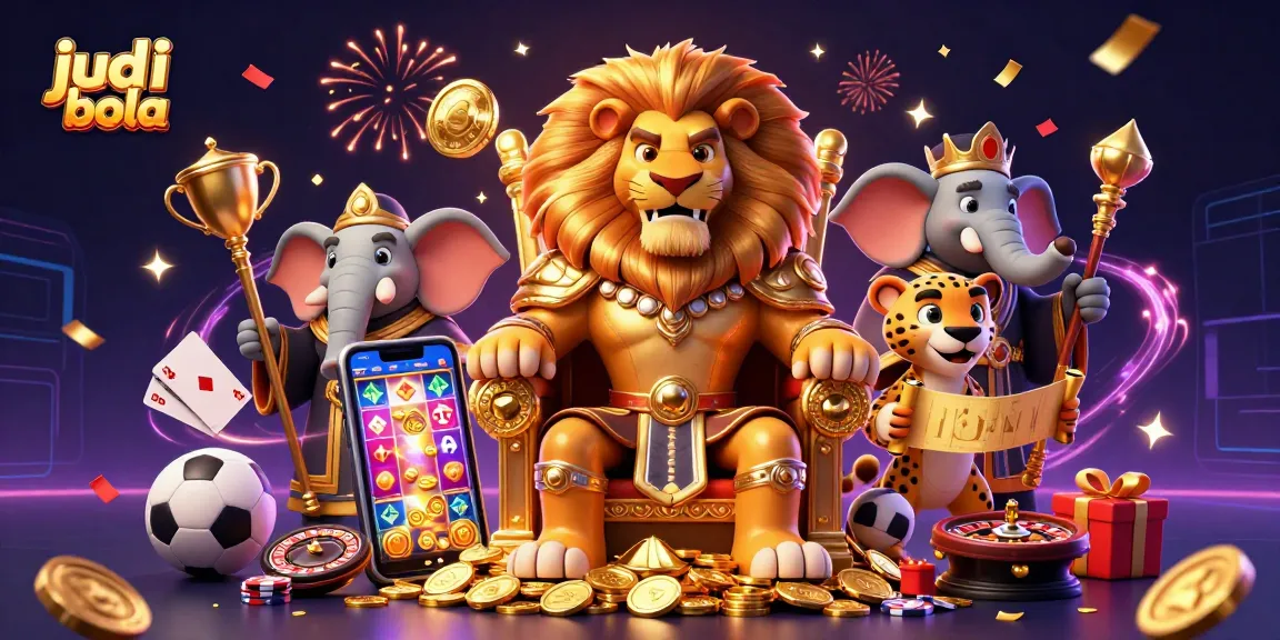 Experience thrills with judi bola sports betting in a vibrant 3D gaming illustration.