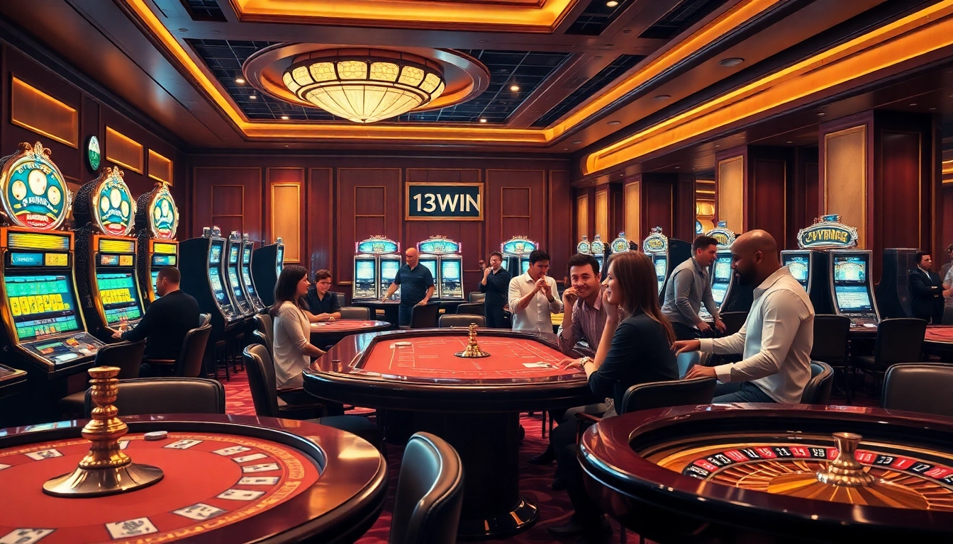 Experience the thrill of winning at 13win with vibrant casino games and excited players.