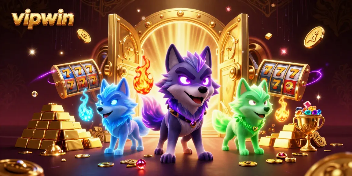 Experience thrilling gameplay with VIPWIN's stunning 3D illustration featuring vibrant casinos.