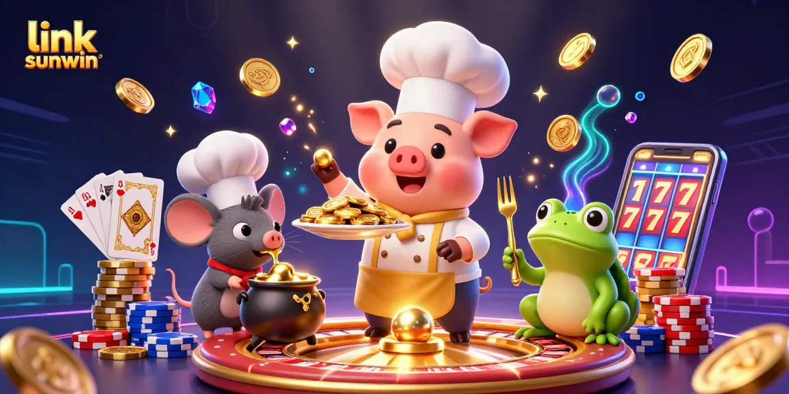 Spin the excitement with link sunwin’s vibrant casino scene featuring 3D characters and golden treasures.