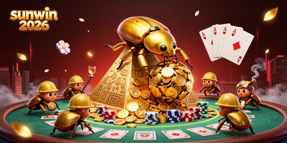 Join the fun at sunwin 2026 with golden beetles rolling coins toward exhilarating gaming experiences.