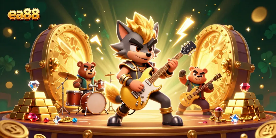 Engage with exciting ea88 casino action featuring unique characters, gold bars, and vibrant gaming elements.