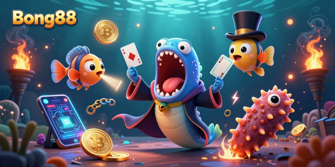 Experience thrilling card tricks with Bong88's festive 3D casino-themed characters in action.