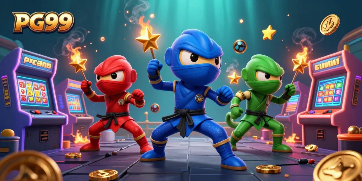 Experience thrilling action at PG99 with chameleon ninjas and vibrant casino elements.